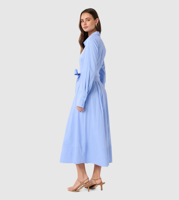 فورايفر نيو KALEY Long Sleeves Midi Shirt Dress